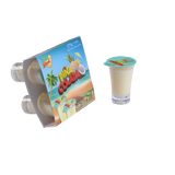 Pina Colada drink packaging with a glass on a white background Pina Colada ready to drink alcohol shots